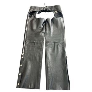 XELEMENT  Leather Motorcycle Chaps Black Size Small size 36